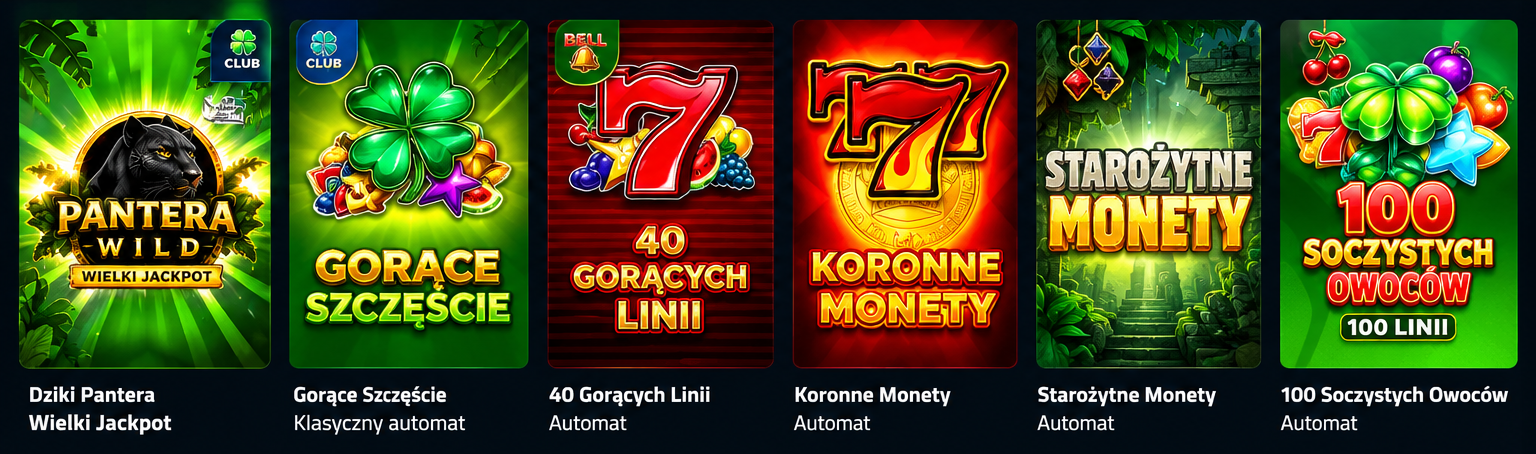 Interfejs katalogu gier i maszyn